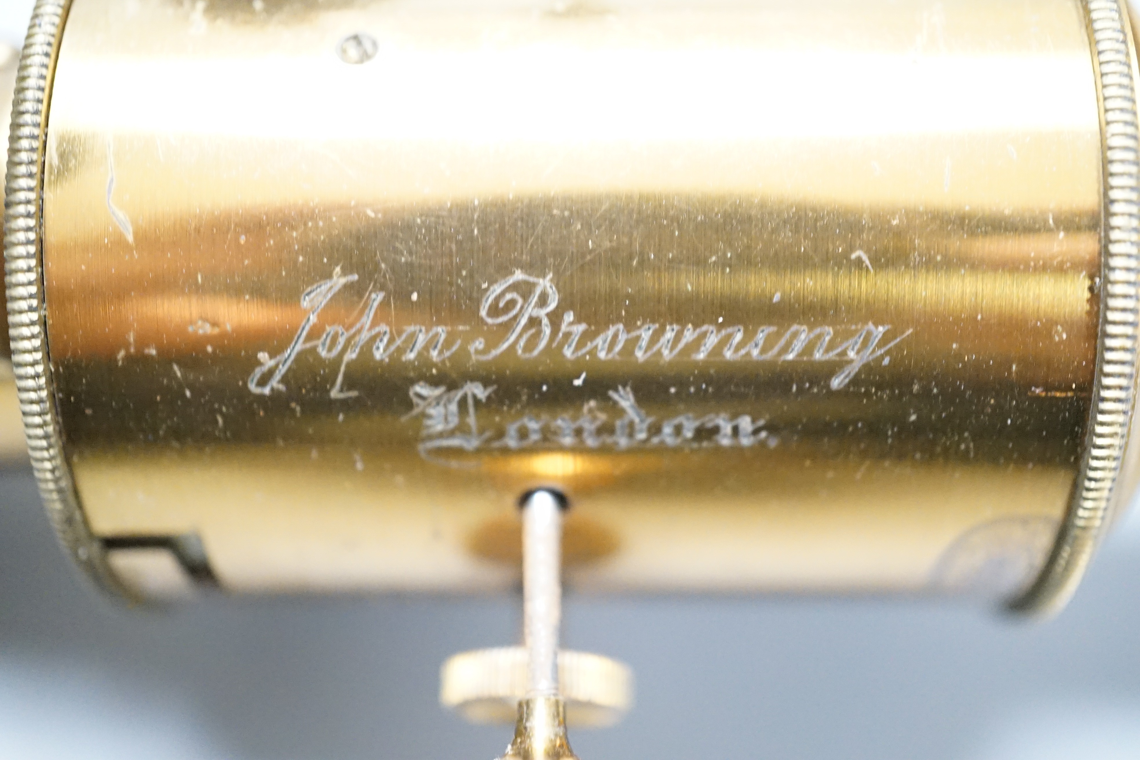 A cased John Browning lacquered brass Sorby-Browning Microspectroscope